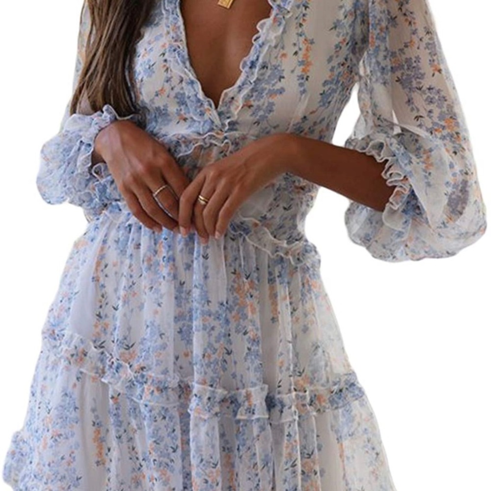 NWOT Flowy Open Back Floral Dress